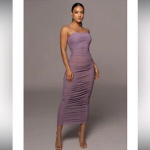 JLUXLABEL Purple Charisma Sheer Cover Up Dress